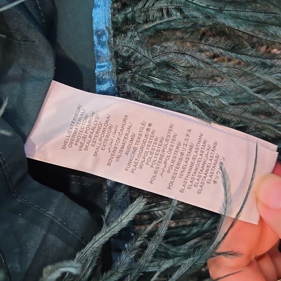 NEW Aidan Mattox Feather Trimmed Crepe cocktail Trapeze halter forest Dress sz 6 - Picture 11 of 11